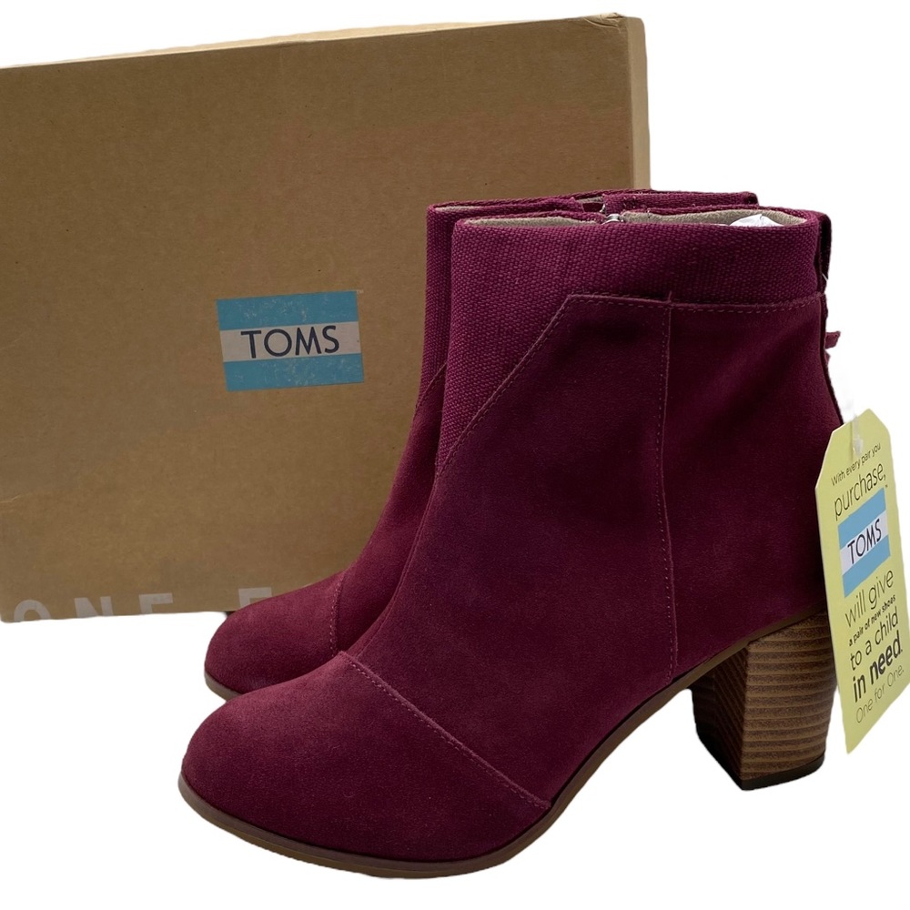 TOMS Bootie Lunata Suede Heeled Size 6